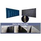 Cabeceira Cama Box Queen Veneza Diamond 10 Suede Liso Azul Ro