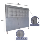 Cabeceira Cama Box Queen Veneza Diamond 10 Suede Liso Cinza 1