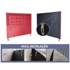 Cabeceira Cama Box Queen Veneza Diamond 10 Suede Liso Vermelh