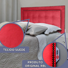 Cabeceira Cama Box Queen Veneza Diamond 10 Suede Liso Vermelh