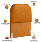 Cabeceira Cama Box Solteiro 100cm Lanna Com Puff Recamier Doh