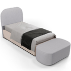 Cabeceira Cama Box Solteiro 100cm Lanna Com Puff Recamier Doh