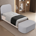 Cabeceira Cama Box Solteiro 100cm Lanna Com Puff Recamier Doh