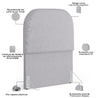 Cabeceira Cama Box Solteiro 100cm Lanna Com Puff Recamier Doh