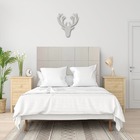 Cabeceira Cama Box Solteiro 15 Blocos Alce Couch Linho Bege C