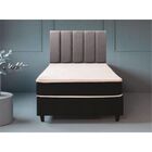 Cabeceira Cama Box Solteiro 5 Peças 100x60cm Courissimo Cinza