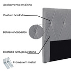 Cabeceira Cama Box Solteiro 90 Cm Aquilla Linho Cinza S04 - D