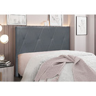 Cabeceira Cama Box Solteiro 90 Cm Aquilla Veludo Cinza S04 -