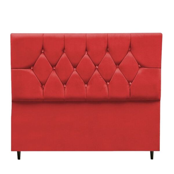 Cabeceira Cama Box Solteiro 90 Cm Aurora Suede Vermelho