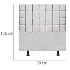 Cabeceira Cama Box Solteiro 90 Cm Clara Veludo Cinza Claro