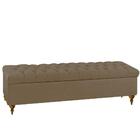 Cabeceira Cama Box Solteiro 90 Cm Com Puff Baú Capuccino