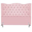Cabeceira Cama Box Solteiro 90 Cm Com Puff Baú Rosa Claro