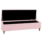 Cabeceira Cama Box Solteiro 90 Cm Com Puff Baú Rosa Claro