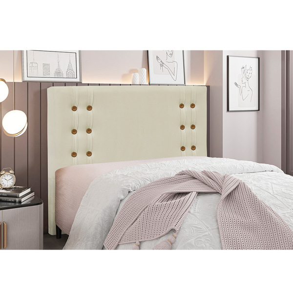 Cabeceira Cama Box Solteiro 90 Cm Gênova Veludo S04 - D'rossi