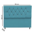 Cabeceira Cama Box Solteiro 90 Cm Geovana Suede Azul Turquesa