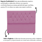 Cabeceira Cama Box Solteiro 90 Cm Geovana Suede Rosê