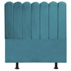 Cabeceira Cama Box Solteiro 90 Cm Maitê Suede Azul Turquesa