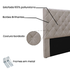Cabeceira Cama Box Solteiro 90 Cm Tania Linho Areia S04 - D'r