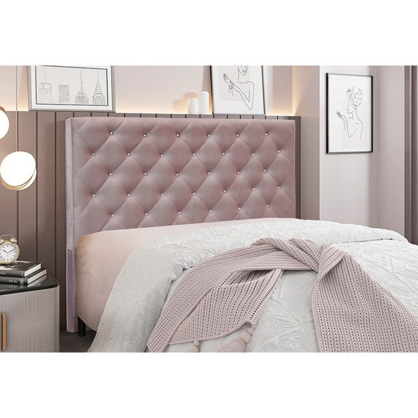 Cabeceira Cama Box Solteiro 90 Cm Tania Veludo S04 - D'rossi