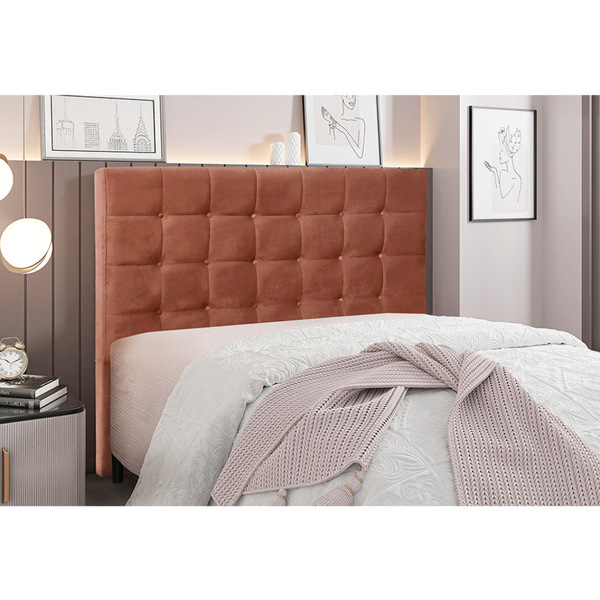 Cabeceira Cama Box Solteiro 90 Cm Verona Veludo S04 - D'rossi