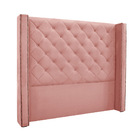 Cabeceira Cama Box Solteiro 90 Cm Vicenza Veludo Rosa S04 - D