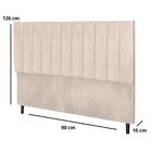 Cabeceira Cama Box Solteiro 90cm Carla Suede Bege E Frame