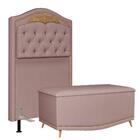Cabeceira Cama Box Solteiro 90cm Com Calçadeira Baú Imperial