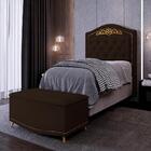 Cabeceira Cama Box Solteiro 90cm Corano Marrom Escuro