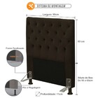 Cabeceira Cama Box Solteiro 90cm Cristal Veludo Chocolate - M