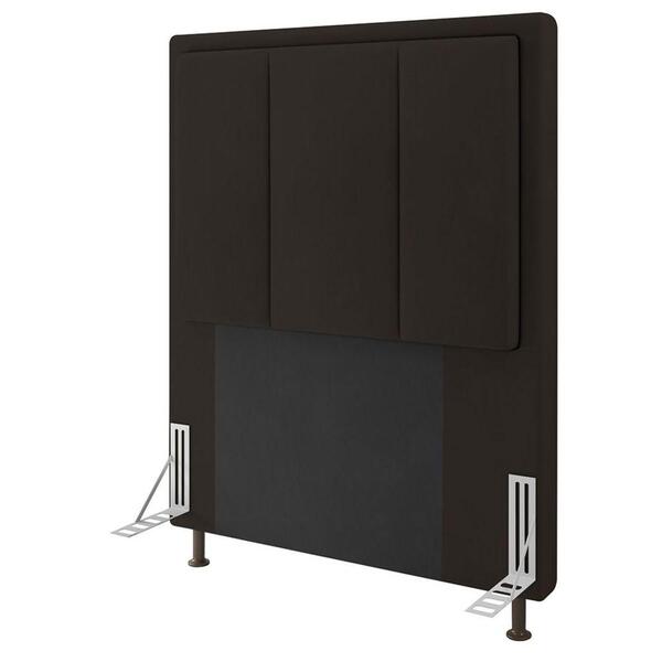 Cabeceira Cama Box Solteiro 90cm D10 Opala Suede Marrom - Mpo