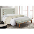 Cabeceira Cama Box Solteiro 90cm E Recamier Gênova Veludo S04