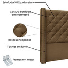 Cabeceira Cama Box Solteiro 90cm E Recamier Vicenza Suede Car