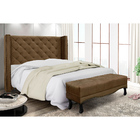 Cabeceira Cama Box Solteiro 90cm E Recamier Vicenza Suede S04