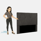 Cabeceira Cama Box Solteiro 90cm Elisa Linho Rústico - Loja S