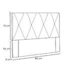 Cabeceira Cama Box Solteiro 90cm Elisa Suede - Loja Sheep - M