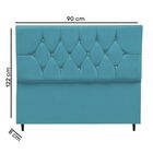 Cabeceira Cama Box Solteiro 90cm Geovana Suede Azul Turquesa