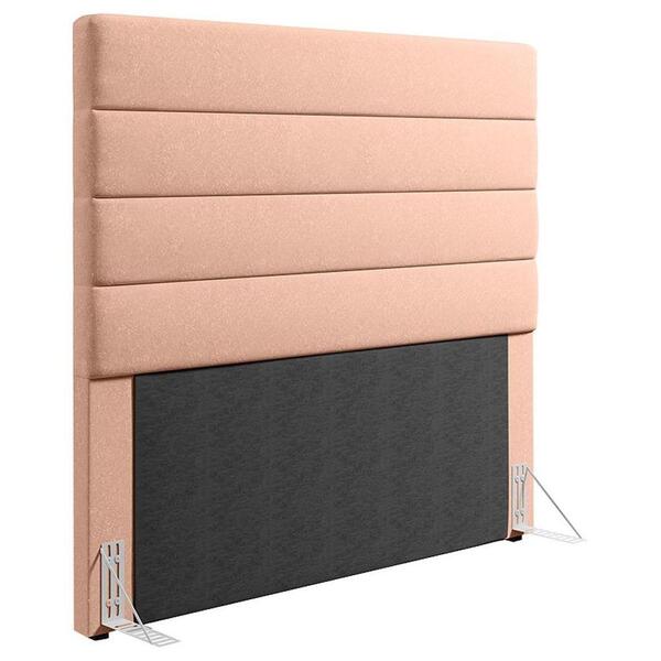 Cabeceira Cama Box Solteiro 90cm Greta D05 Linho Rosa - Mpoze