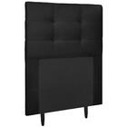 Cabeceira Cama Box Solteiro 90cm Helena Tecido Suede Preto Ís