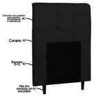Cabeceira Cama Box Solteiro 90cm Luna Sintético Preto Z51 - M