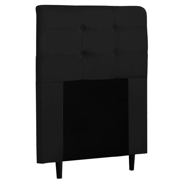 Cabeceira Cama Box Solteiro 90cm Luna Sintético Preto Z51 - M