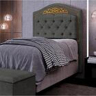 Cabeceira Cama Box Solteiro 90cm Marcheli Linho Grafite