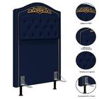 Cabeceira Cama Box Solteiro 90cm Marcheli Suede Azul