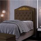 Cabeceira Cama Box Solteiro 90cm Marcheli Suede Chocolate