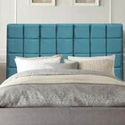 Cabeceira Cama Box Solteiro 90cm Mariana Suede Azul Turquesa