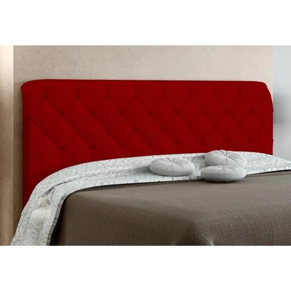 Cabeceira Cama Box Solteiro 90cm Paris Veludo Vermelho - Js M