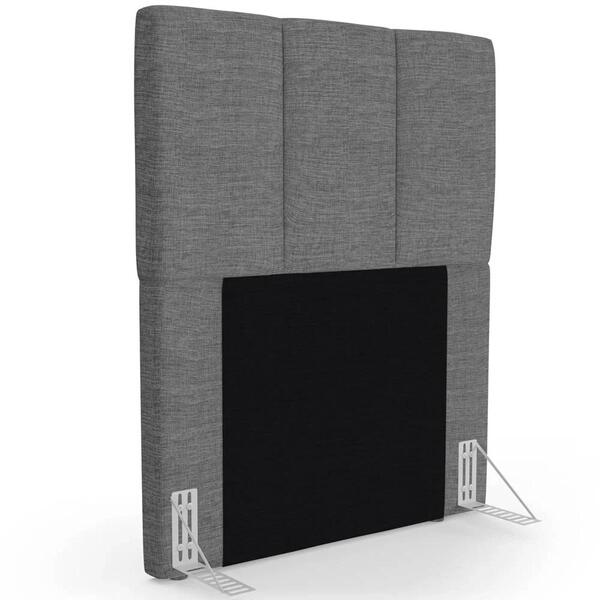 Cabeceira Cama Box Solteiro 90cm Pérola W01 Linho Cinza Escur