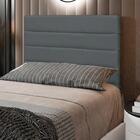 Cabeceira Cama Box Solteiro 90cm Rubi D10 Suede Cinza