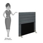 Cabeceira Cama Box Solteiro 90cm Rubi D10 Suede Cinza