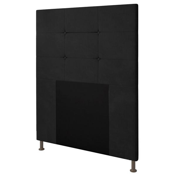 Cabeceira Cama Box Solteiro 90cm Safira Suede Preto Z51 - Mpo