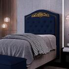 Cabeceira Cama Box Solteiro 90cm Suede Azul